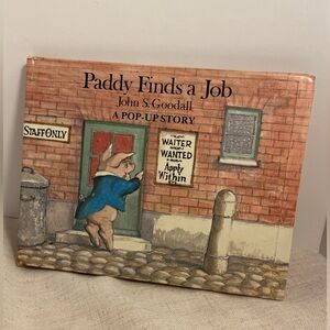 Paddy Finds a Job Pop-Up story Book 80s vintage 3D cats animal 1980s kids book